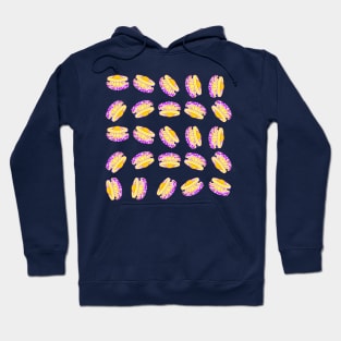 Cothyloriza Tubercolata jellyfish illustration with colorful pattern of mediterranean jellyfishes Hoodie